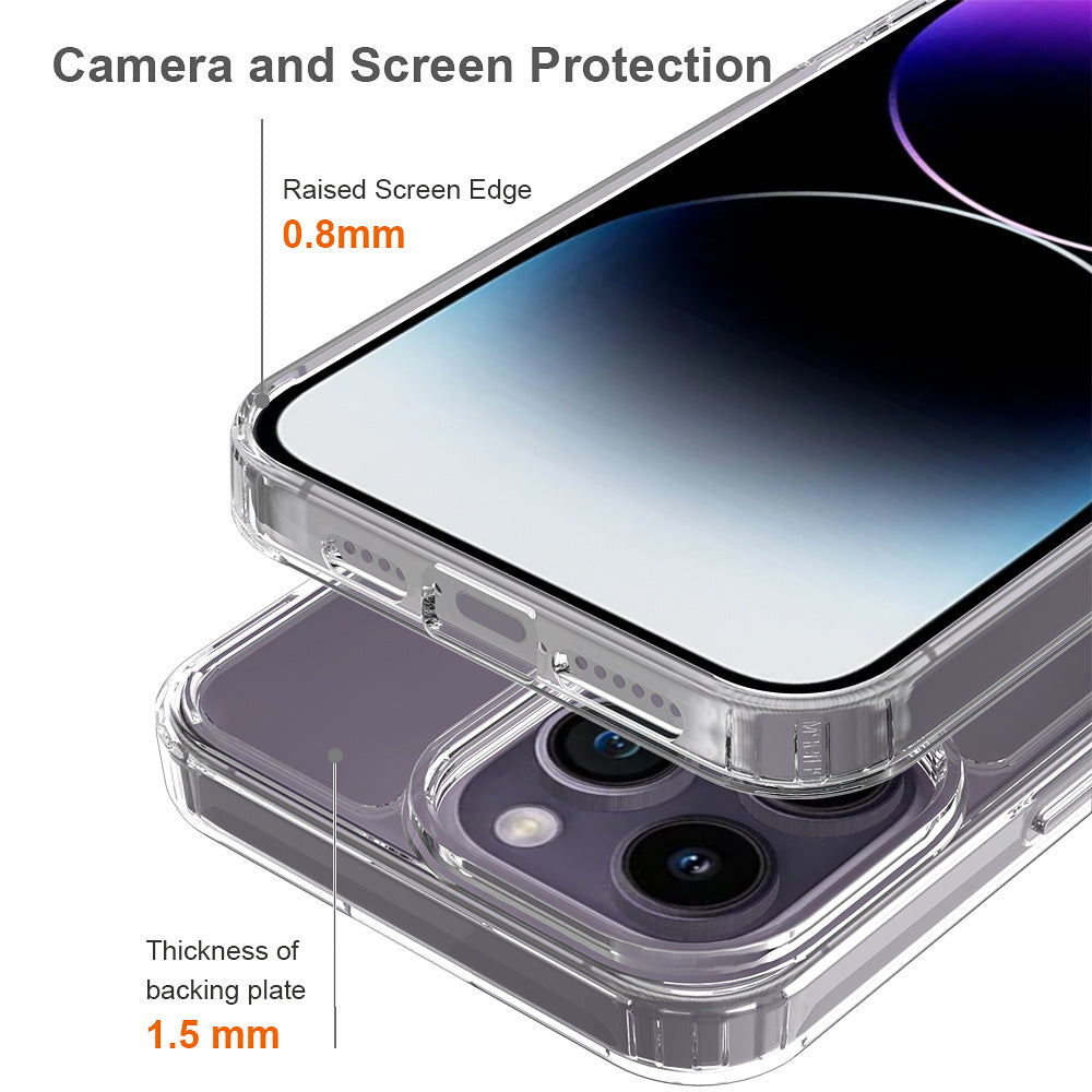 For iPhone 16 Pro Case Acrylic + TPU Anti-Scratch Clear Back Phone Cover