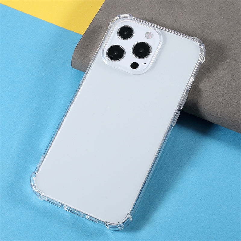 For iPhone 16 Pro Case TPU Four Corners Protective Cover Transparent