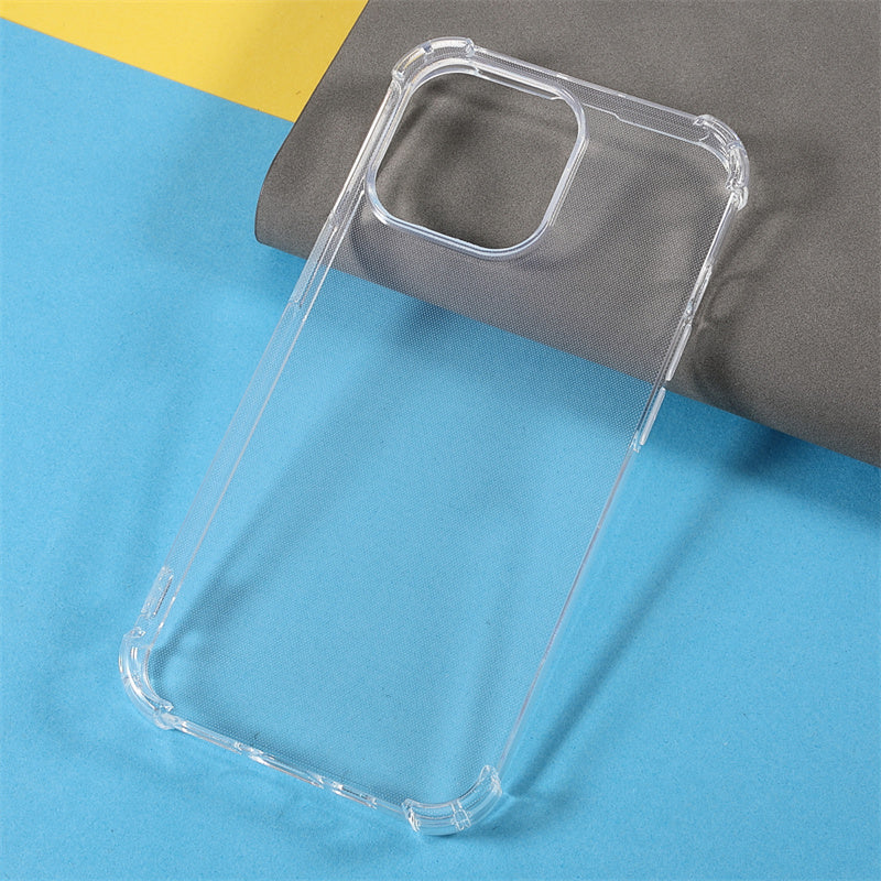 For iPhone 16 Pro Case TPU Four Corners Protective Cover Transparent