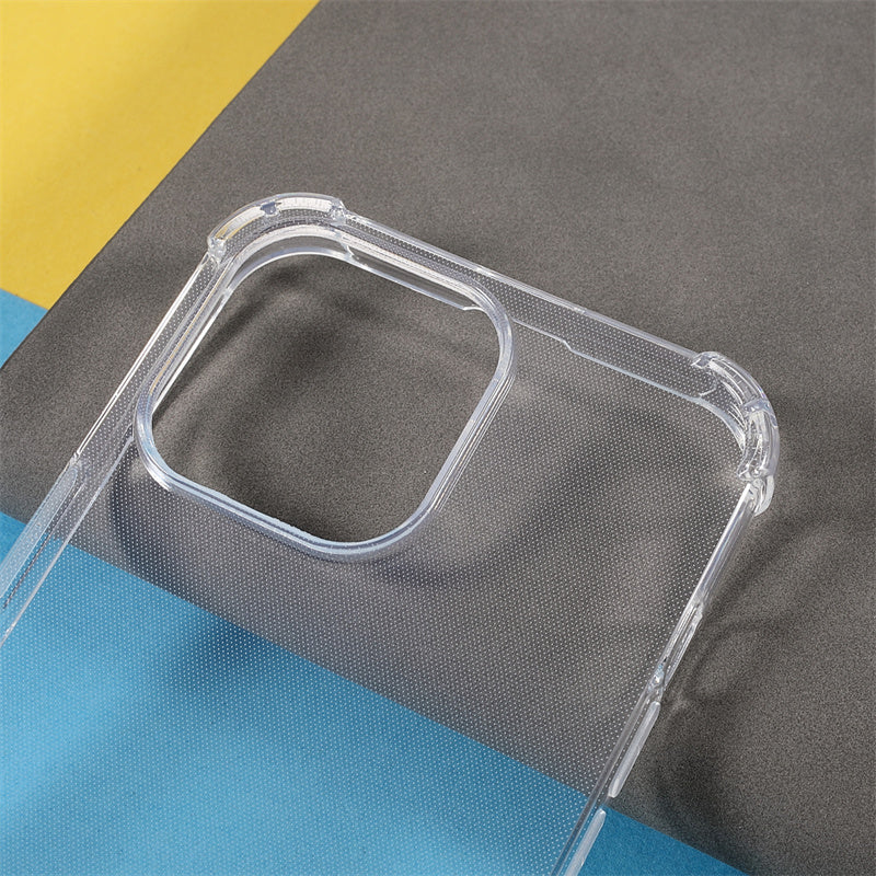 For iPhone 16 Pro Case TPU Four Corners Protective Cover Transparent