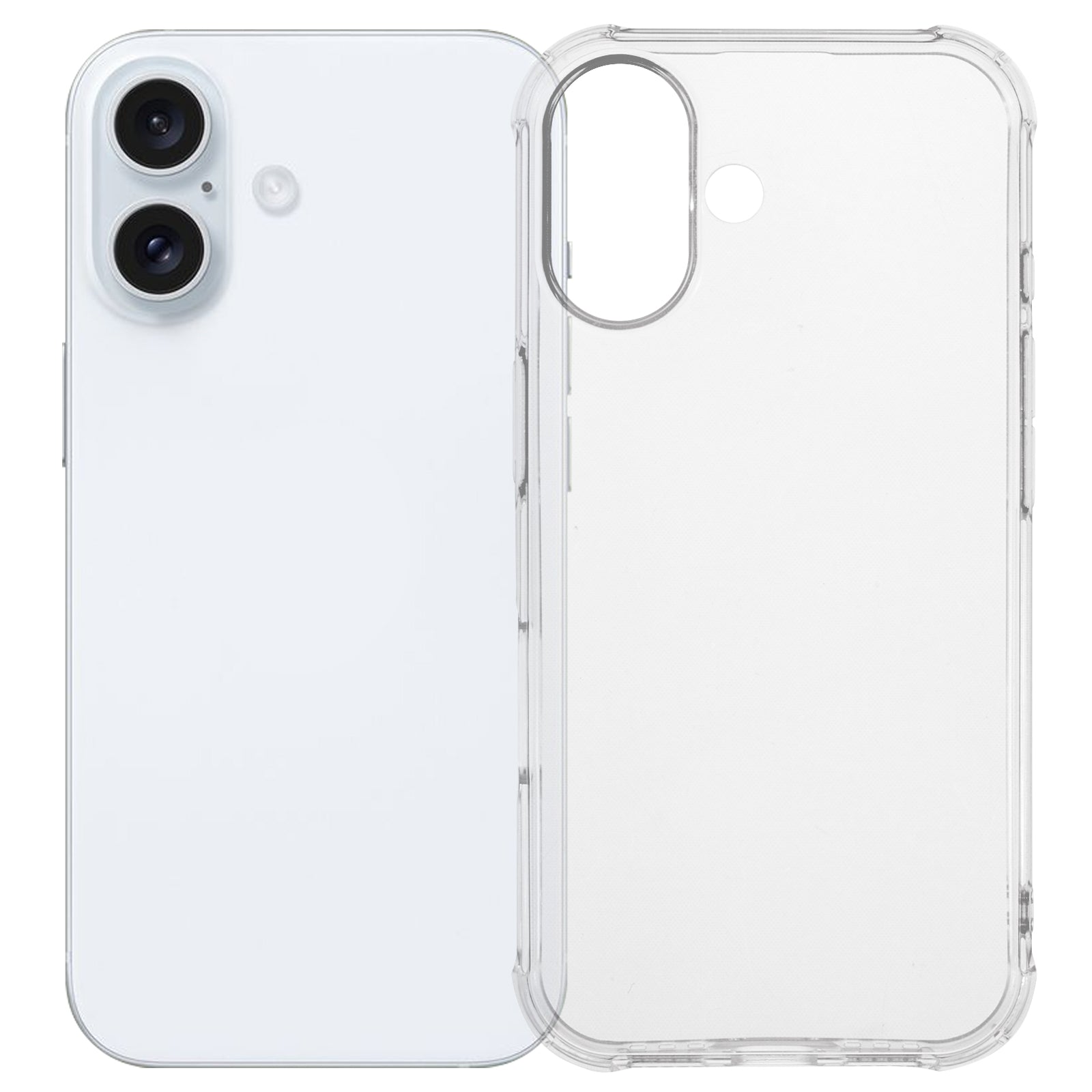 For iPhone 16 Wholesale Phone Cases Clear TPU Drop-Proof Phone Cover (Big Rear Lens Cutout)