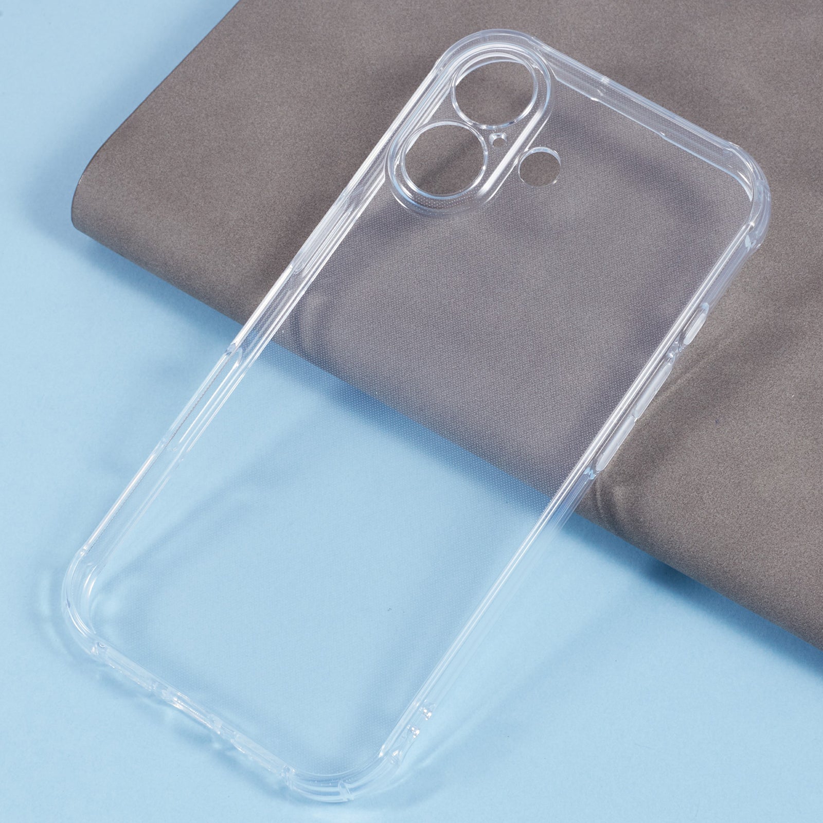 For iPhone 16 Case HD Clear Shockproof TPU Phone Cover (Precise Rear Lens Cutout)