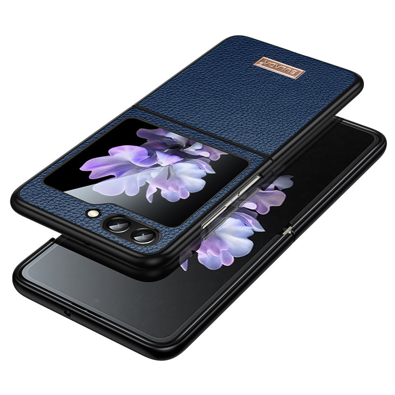 SULADA For Samsung Galaxy Z Flip6 5G Case Litchi Texture Leather Back Phone Cover - Sapphire