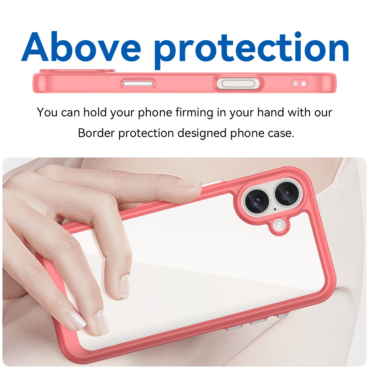 For iPhone 16 Case TPU+Acrylic Phone Cover Anti-Scratch Protective - Red