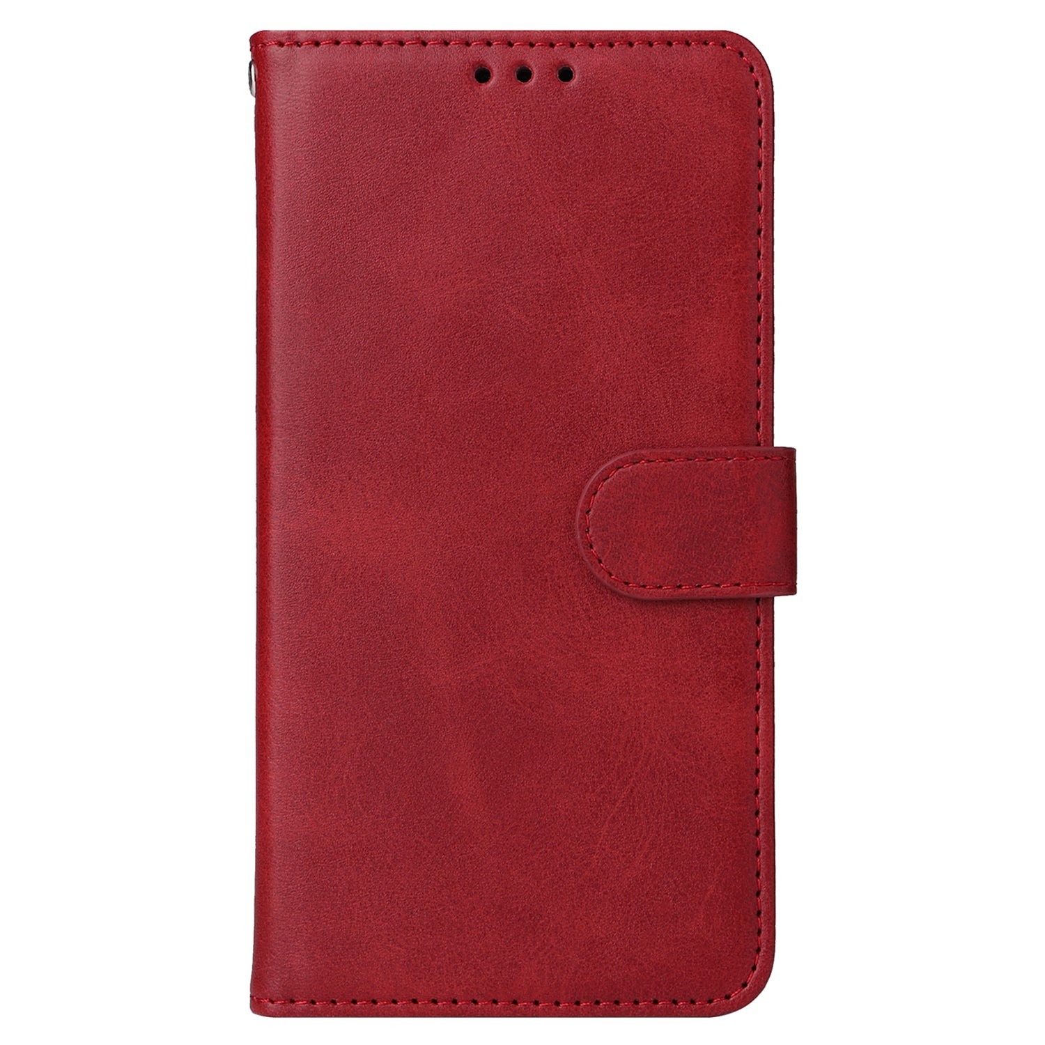 For iPhone 16 Case PU Leather Stand Phone Cover  with 3 Card Slots Wallet - Red