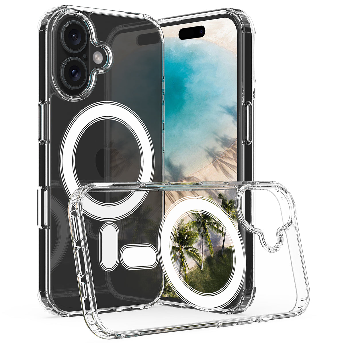 For iPhone 16 Clear Case Compatible with MagSafe TPU+Acrylic Phone Cover