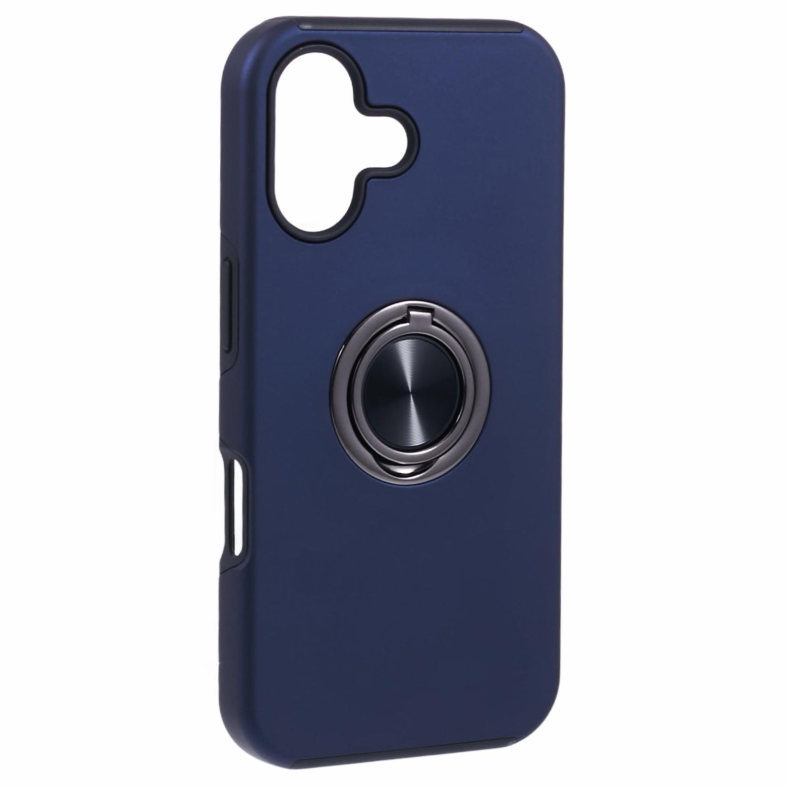 For iPhone 16 Case Anti-Drop PC+TPU Protective Cover with Rotary Kickstand - Blue