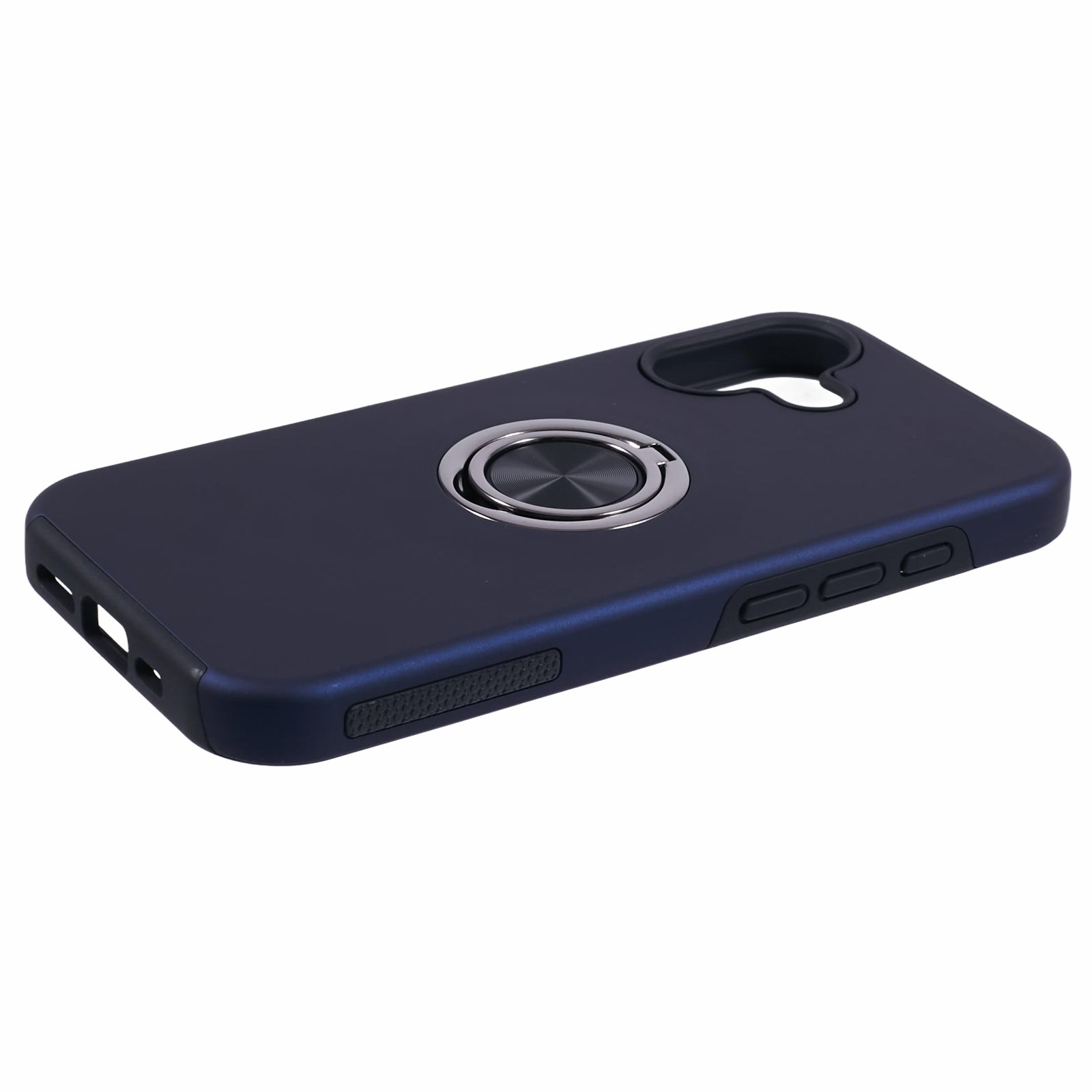 For iPhone 16 Case Anti-Drop PC+TPU Protective Cover with Rotary Kickstand - Blue