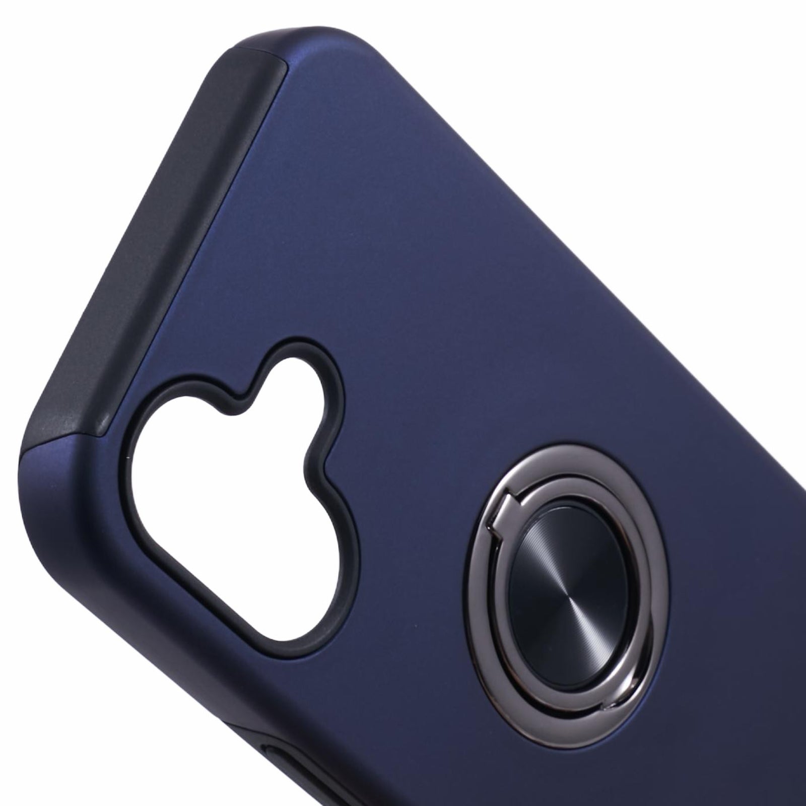 For iPhone 16 Case Anti-Drop PC+TPU Protective Cover with Rotary Kickstand - Blue