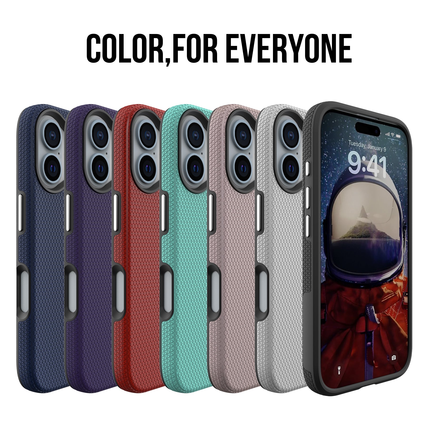 For iPhone 16 Case Anti-Drop TPU+PC Four Corner Phone Cover - Navy Blue