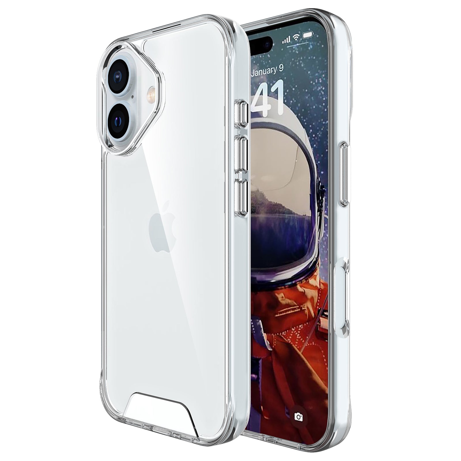 Space Series For iPhone 16 Case TPU Frame Clear PC Back Phone Cover