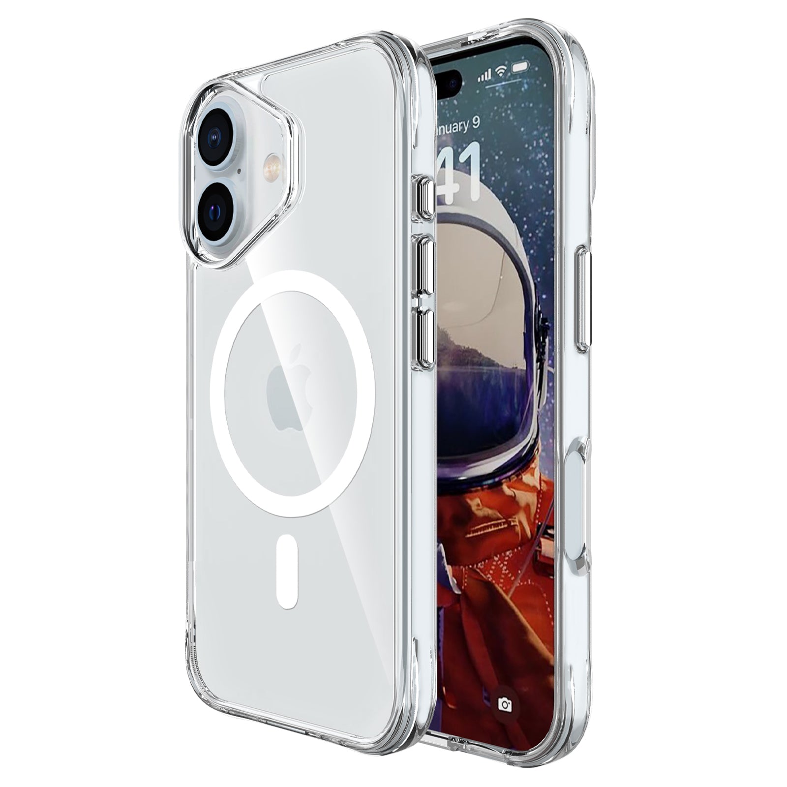 For iPhone 16 Plus Magnetic Case TPU Frame 1.5mm PC Back Clear Phone Cover