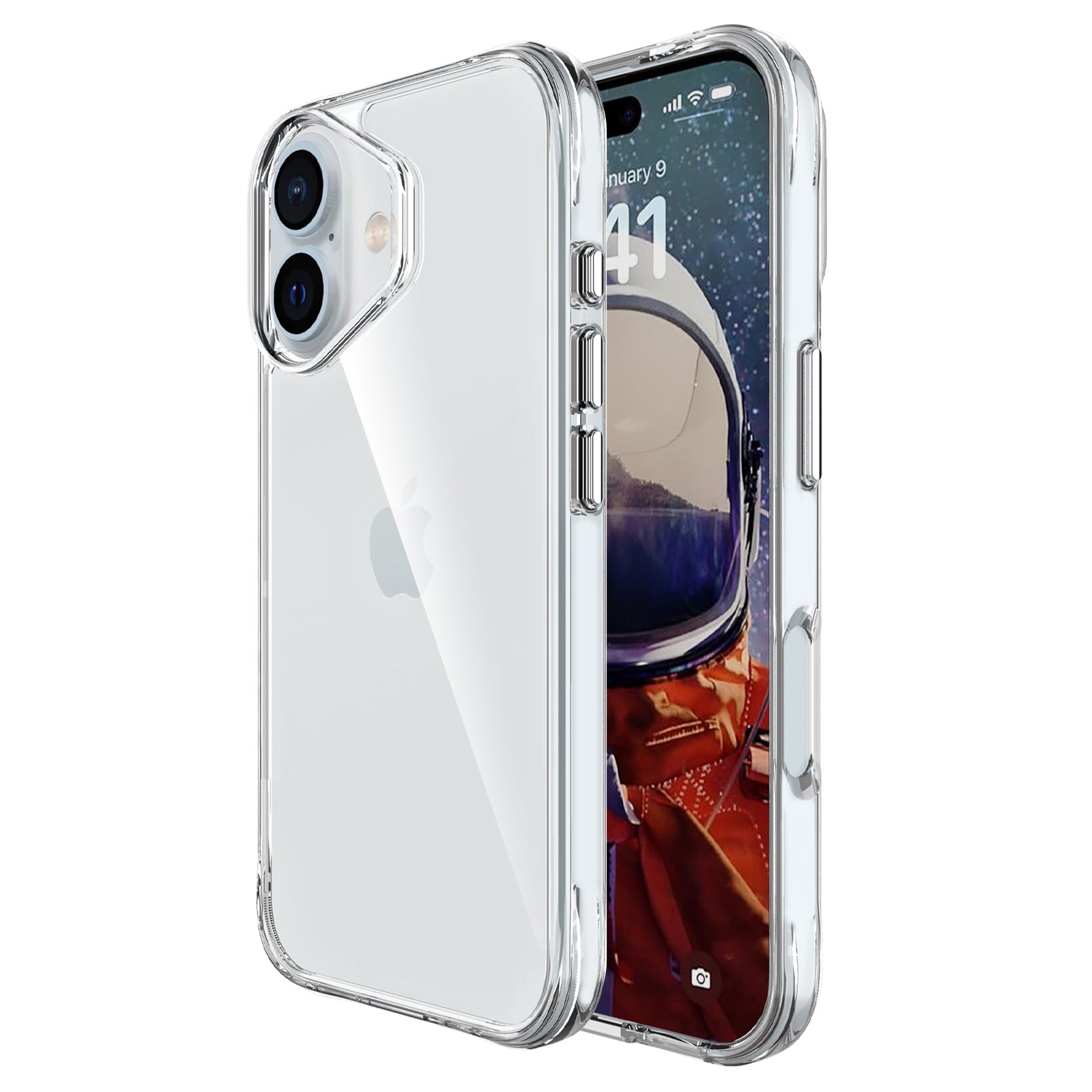 For iPhone 16 Case PC+TPU Drop-Proof Transparent Phone Cover