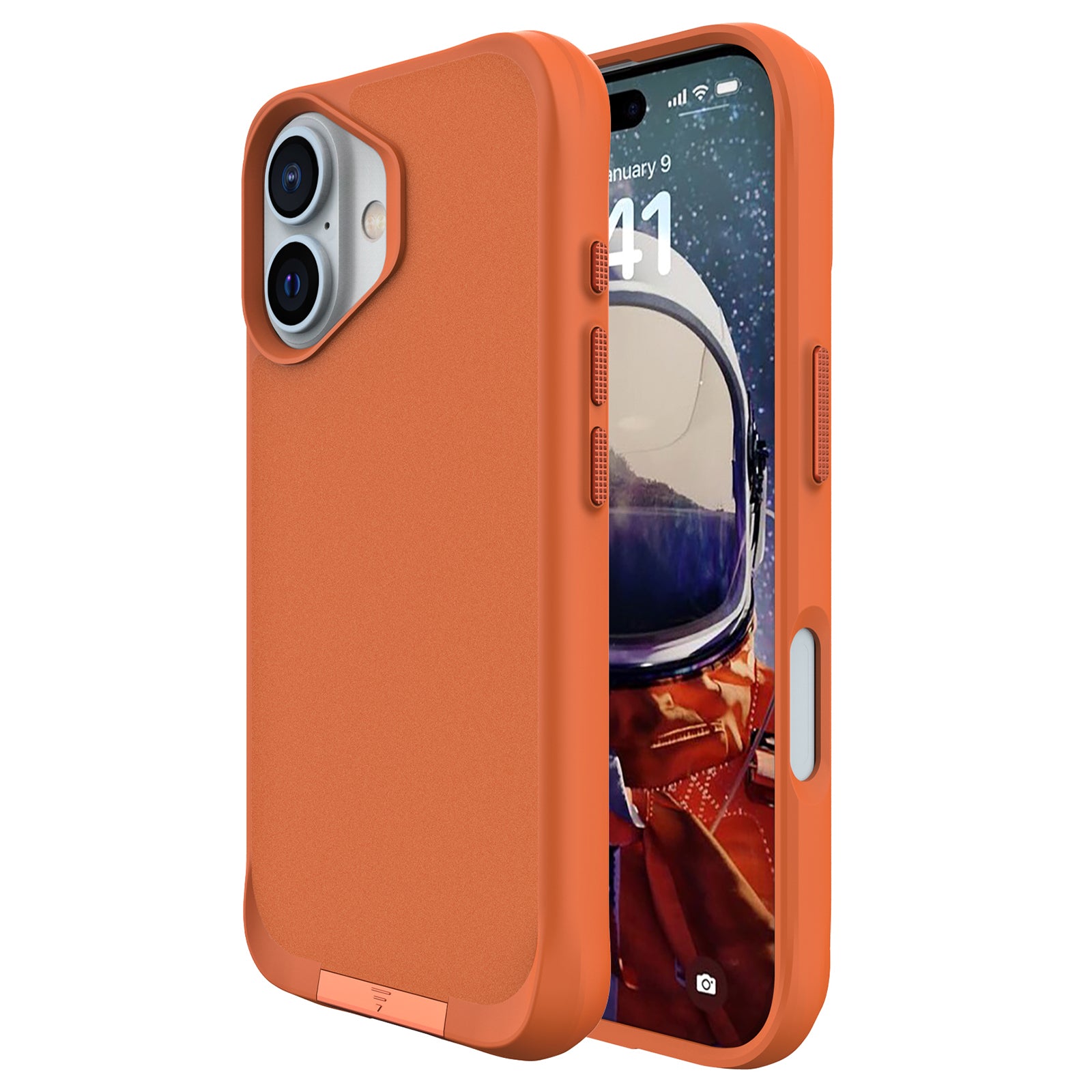 Taurustar Series For iPhone 16 Kickstand Case Shockproof PC+TPU Phone Cover - Orange