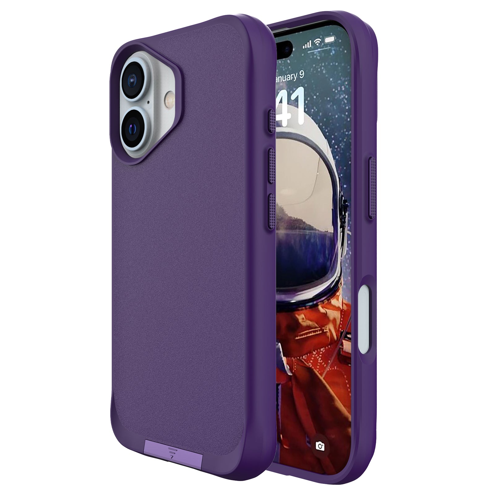 Taurustar Series For iPhone 16 Kickstand Case Shockproof PC+TPU Phone Cover - Purple