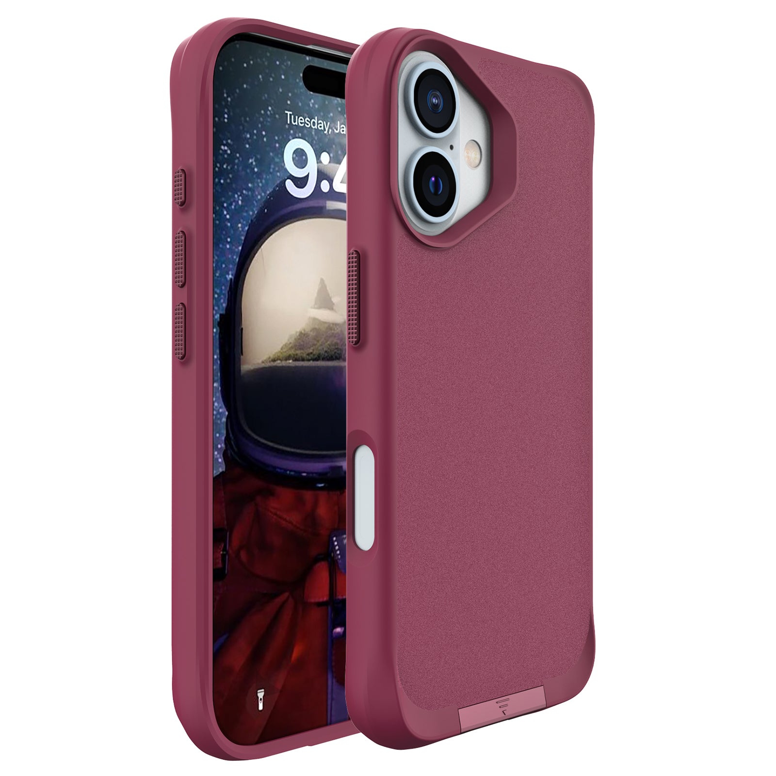 Taurustar Series For iPhone 16 Kickstand Case Shockproof PC+TPU Phone Cover - Red