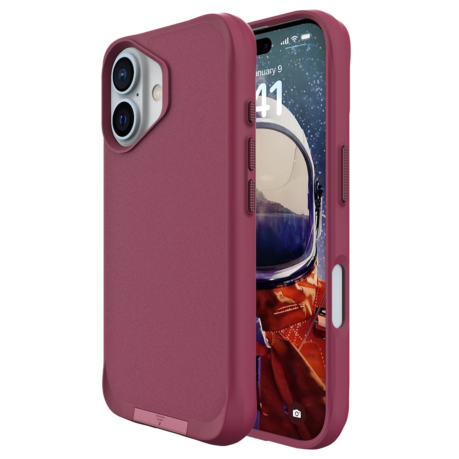 Taurustar Series For iPhone 16 Kickstand Case Shockproof PC+TPU Phone Cover - Red