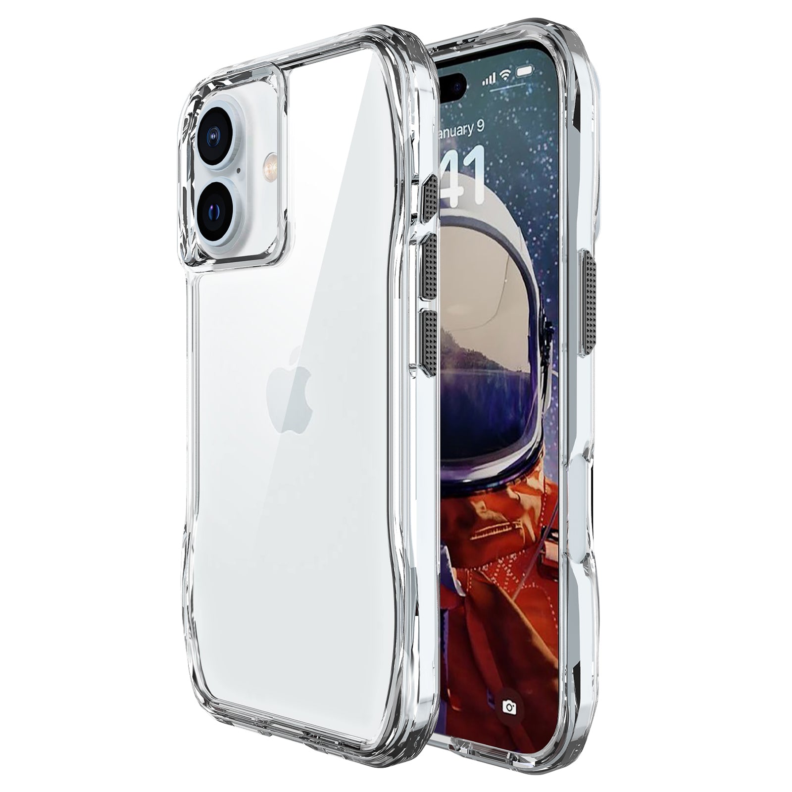 For iPhone 16 Case TPU+PC Anti-Scratch Transparent Phone Cover