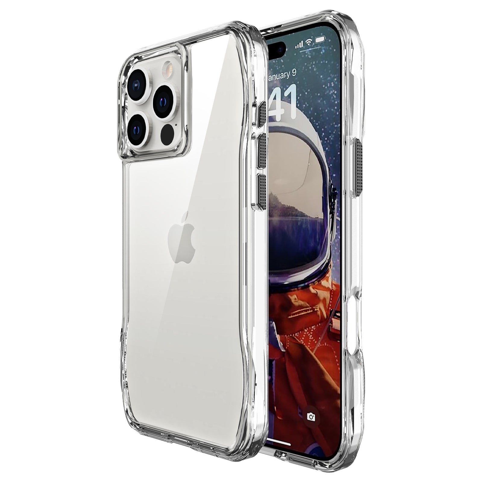 For iPhone 16 Pro Max Case Racing Design TPU+PC Transparent Phone Cover