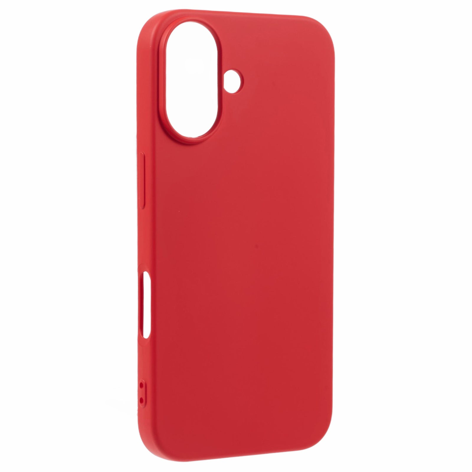 For iPhone 16 Case TPU Phone Cover with Soft Fiber Lining - Red