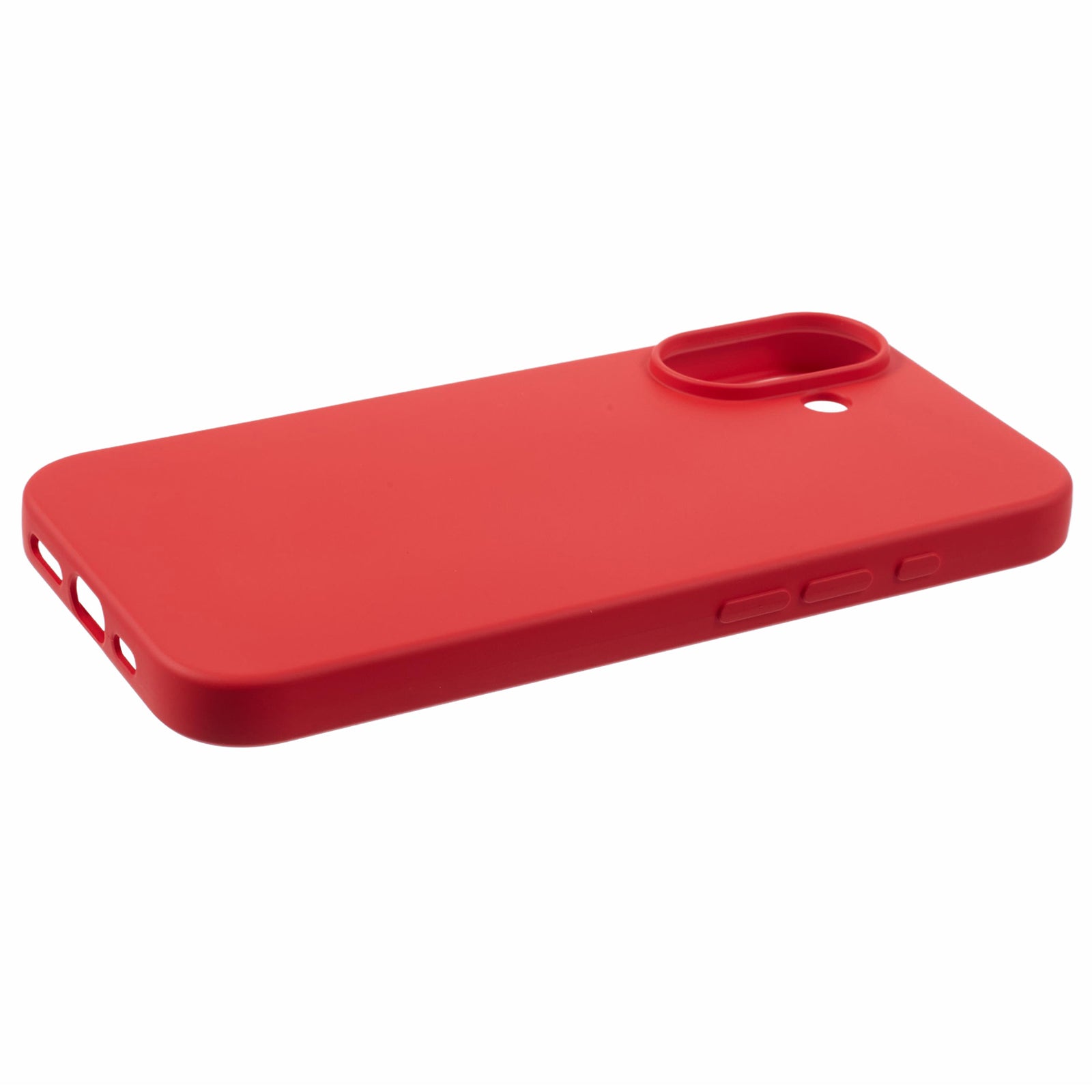 For iPhone 16 Case TPU Phone Cover with Soft Fiber Lining - Red