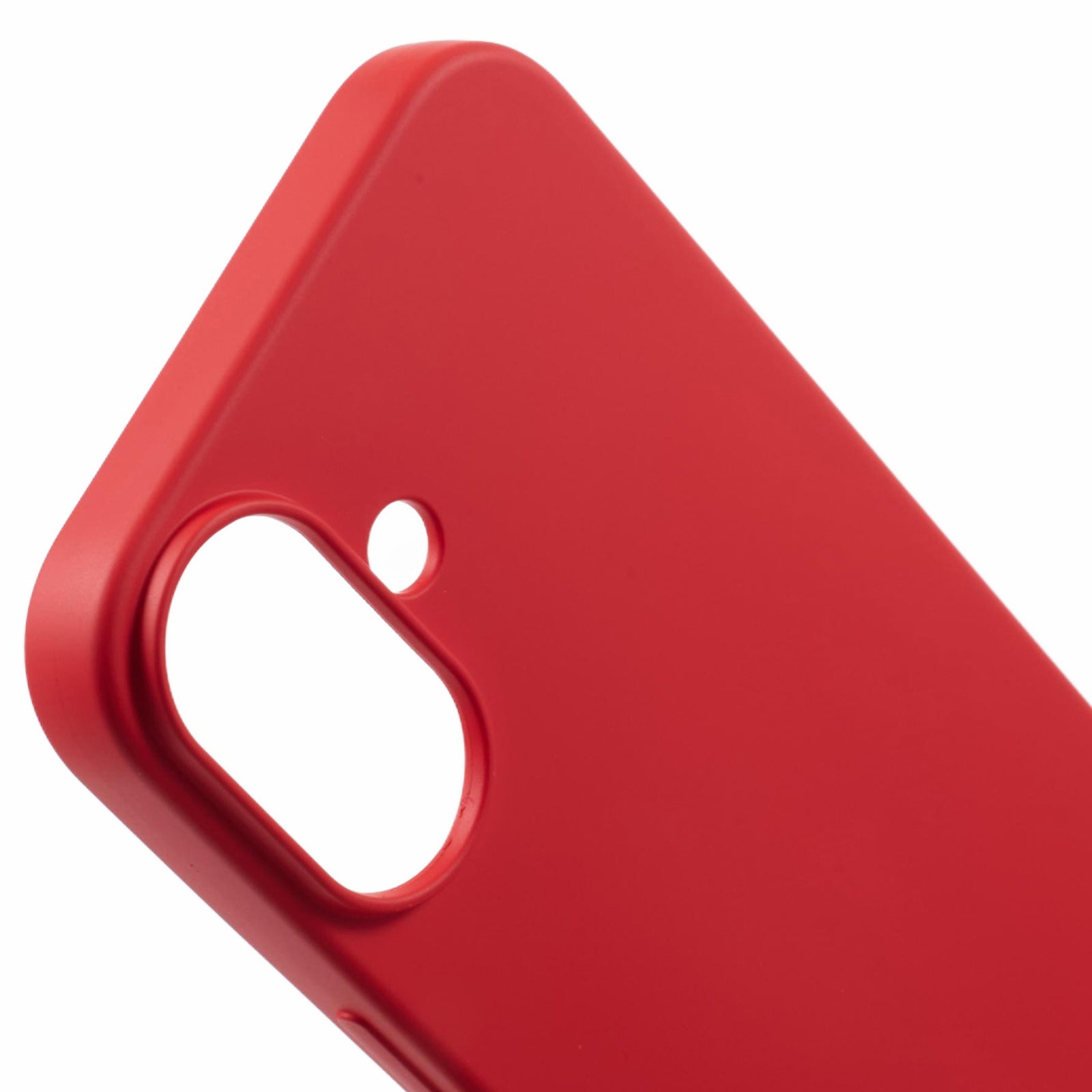 For iPhone 16 Case TPU Phone Cover with Soft Fiber Lining - Red