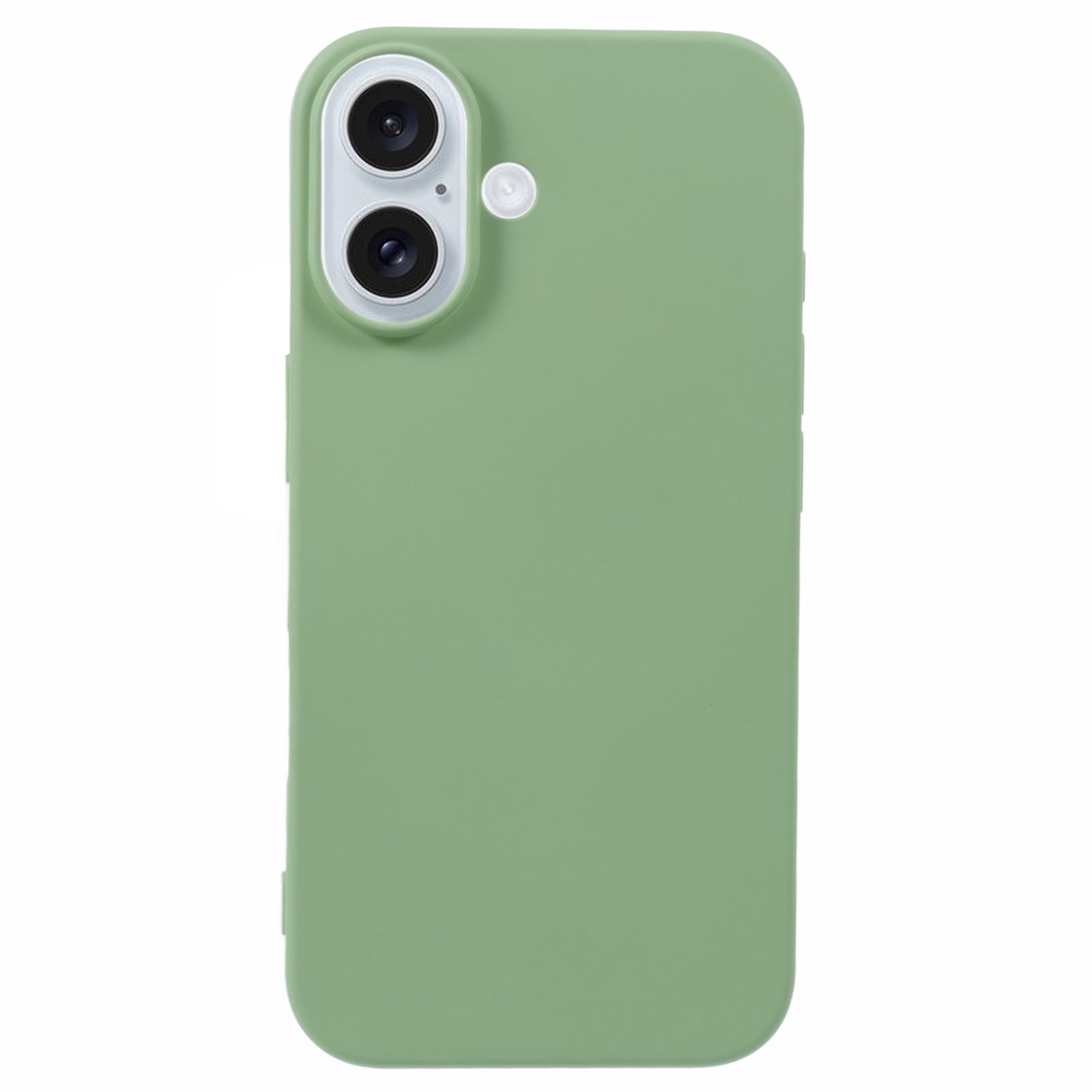 For iPhone 16 Case TPU Phone Cover with Soft Fiber Lining - Matcha Green