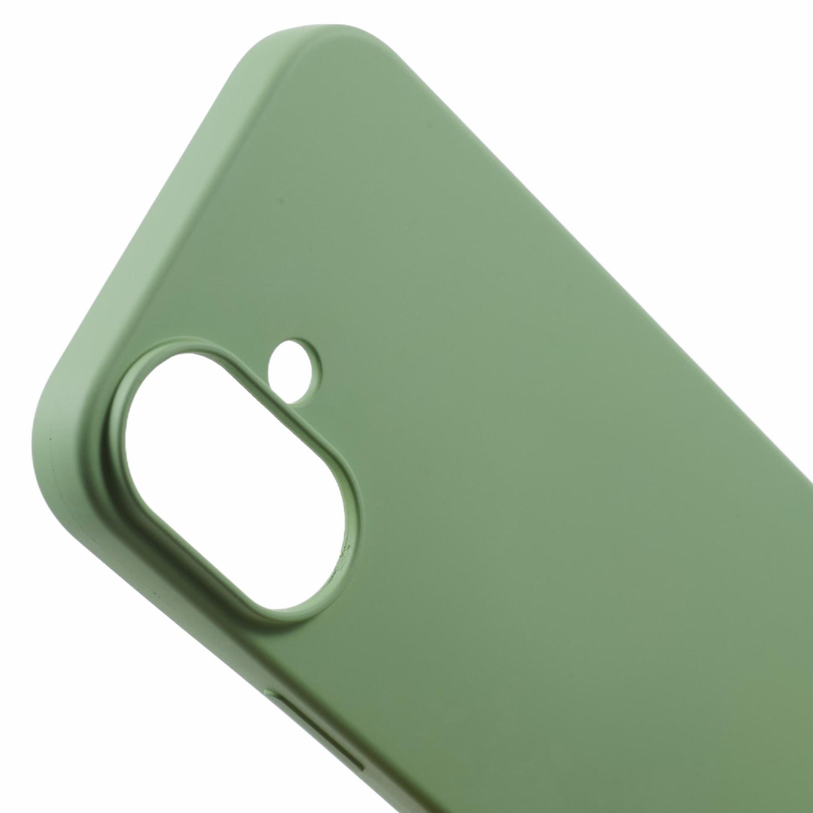 For iPhone 16 Case TPU Phone Cover with Soft Fiber Lining - Matcha Green