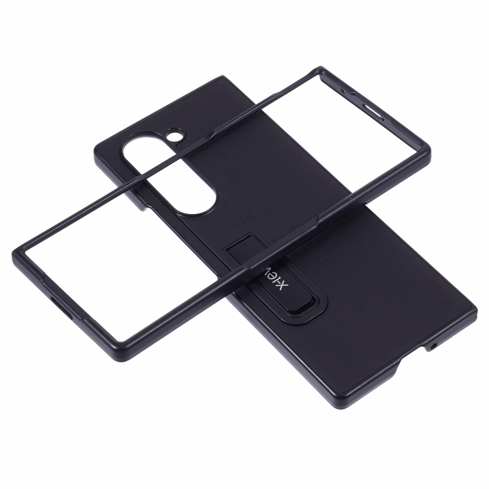 X-LEVEL For Samsung Galaxy Z Fold6 5G Magnetic Kickstand Phone Case PU Leather+PC Phone Cover - Black