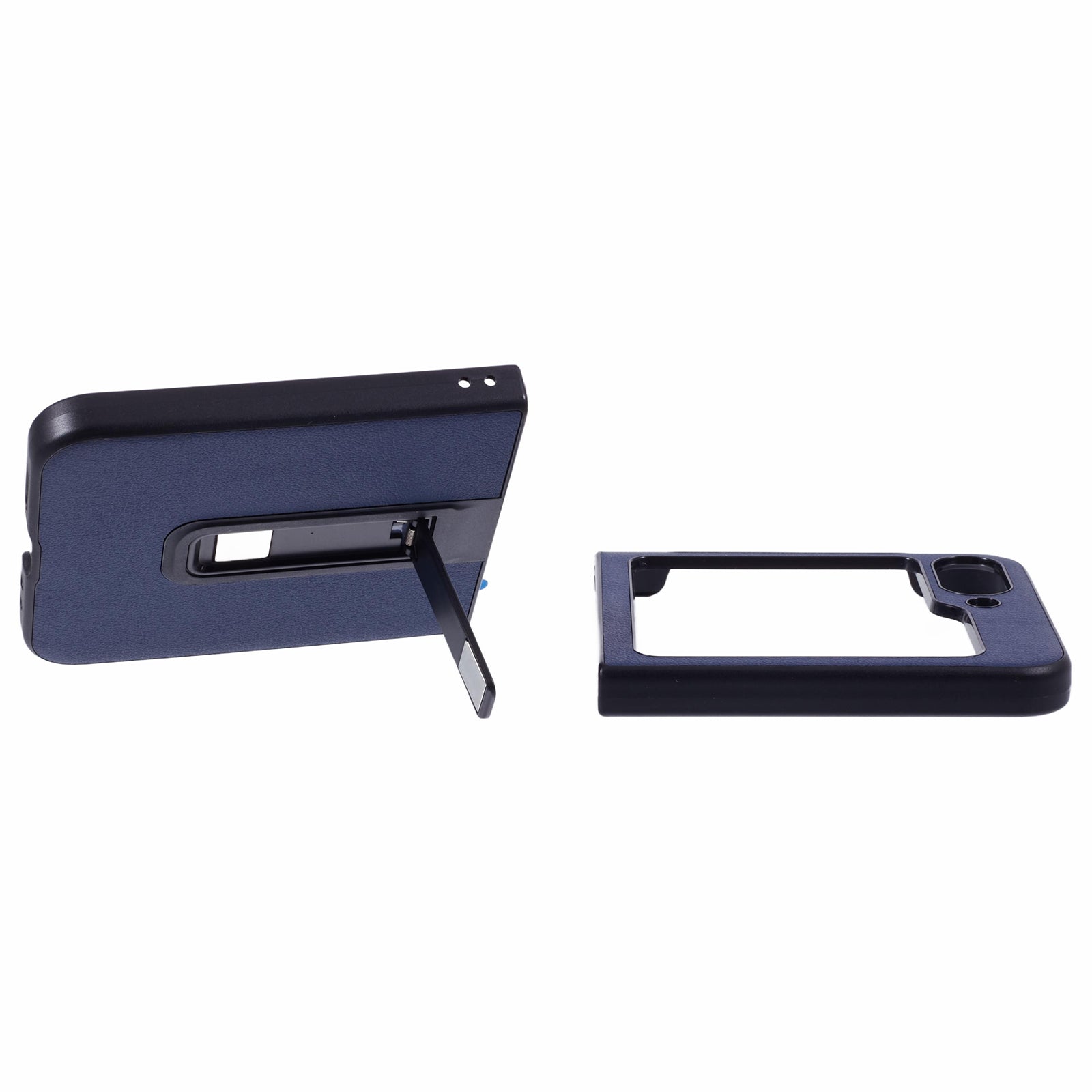 X-LEVEL For Samsung Galaxy Z Flip6 5G Magnetic Kickstand Folding Phone Case PU Leather Coated PC Cover - Dark Blue