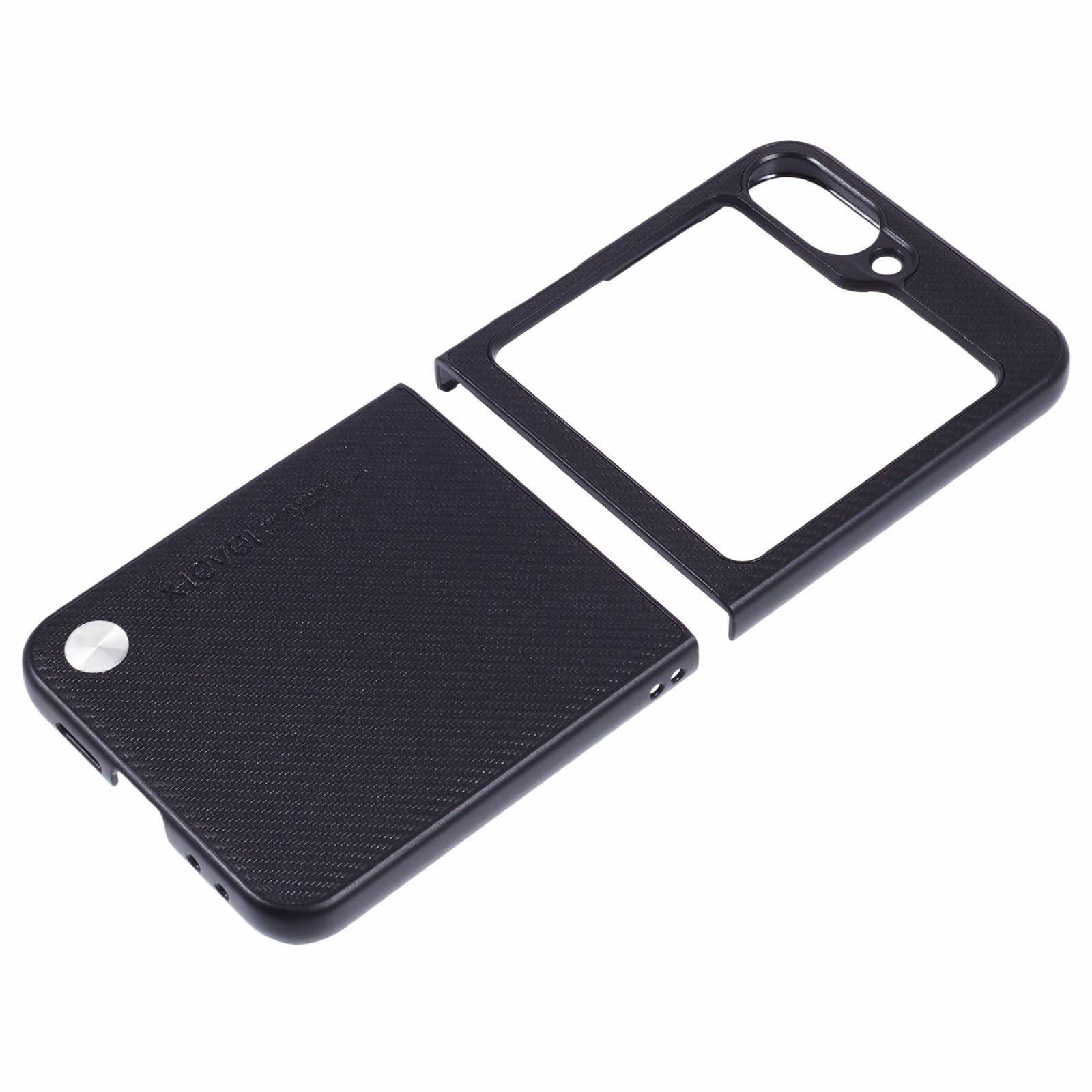 X-LEVEL Phone Case for Samsung Galaxy Z Flip6 5G Carbon Fiber Texture PU Leather+PC Phone Cover - Black