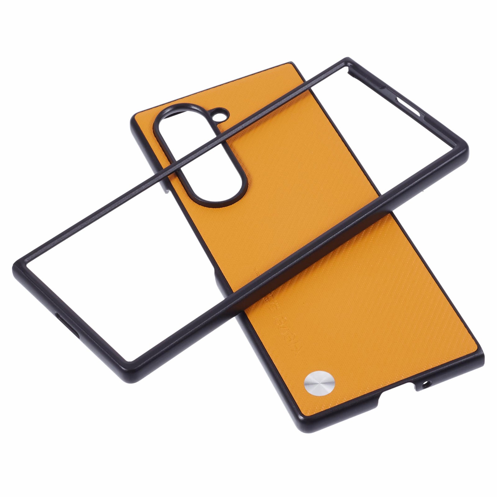 X-LEVEL For Samsung Galaxy Z Fold6 5G Carbon Fiber PU Leather Coated PC Cell Phone Case - Orange