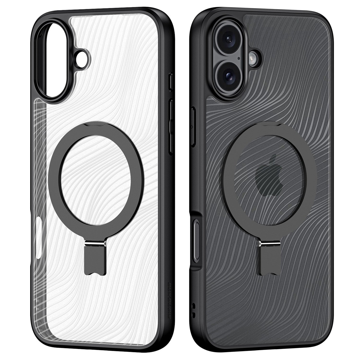 DUX DUCIS Aimo Series for iPhone 16 Plus Magnetic Case TPU+PC Kickstand Phone Cover (REACH Certification), Black