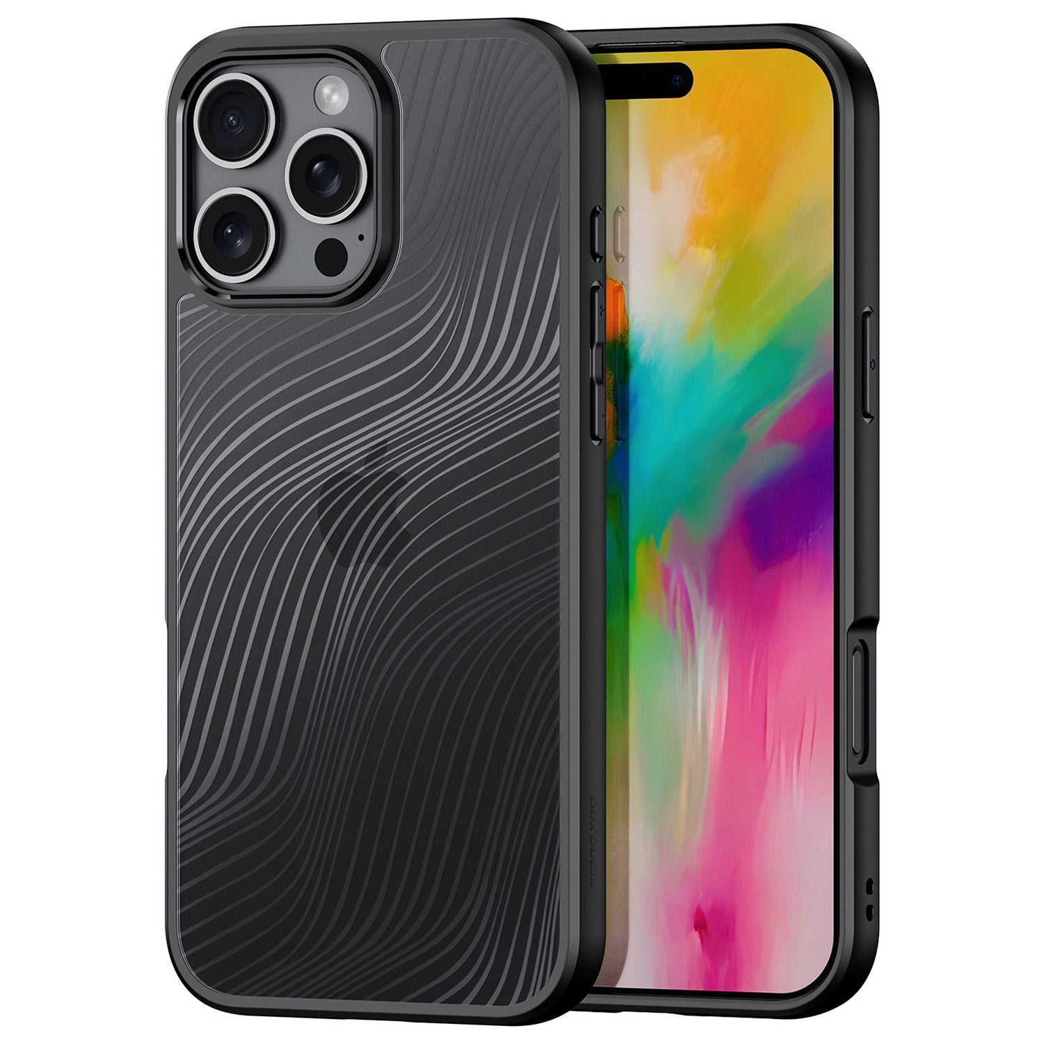 DUX DUCIS Aimo Series For iPhone 16 Pro Max Case TPU+PC Anti-Drop Matte Phone Cover (REACH Certification) - Black