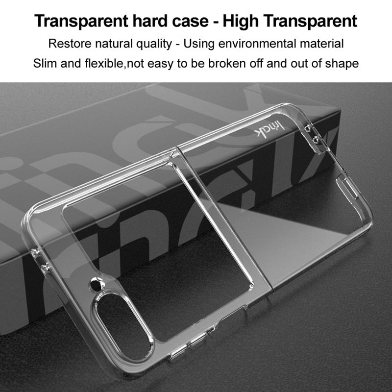 IMAK Crystal Case II Pro for Samsung Galaxy Z Flip6 5G Clear Case Two-Piece PC Phone Cover (Upper Cover+Lower Cover)