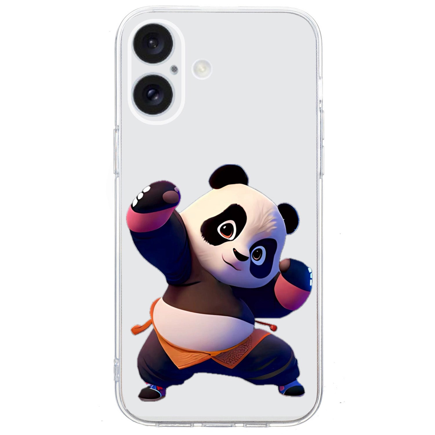 For iPhone 16 Case Soft TPU Pattern Printing Phone Cover with Transparent Edge - Panda