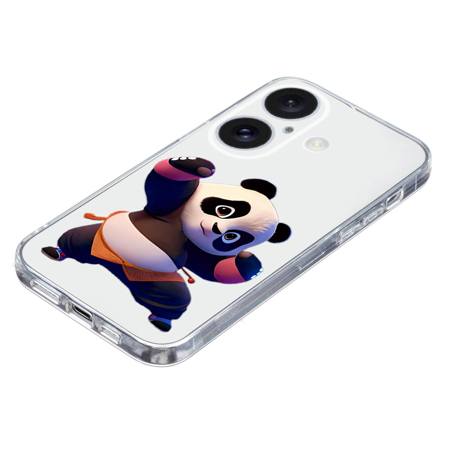 For iPhone 16 Case Soft TPU Pattern Printing Phone Cover with Transparent Edge - Panda