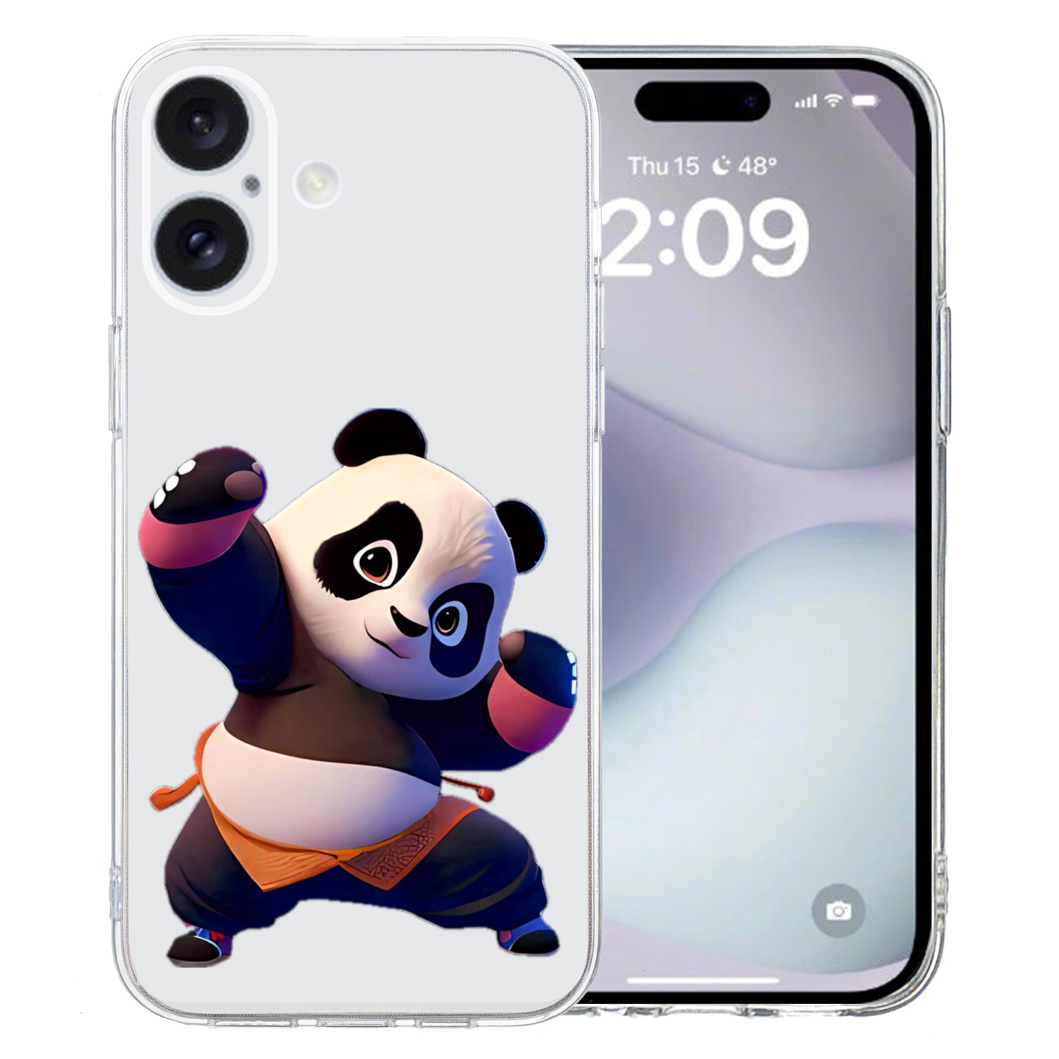 For iPhone 16 Plus Case Pattern Print TPU Protective Phone Cover - Panda