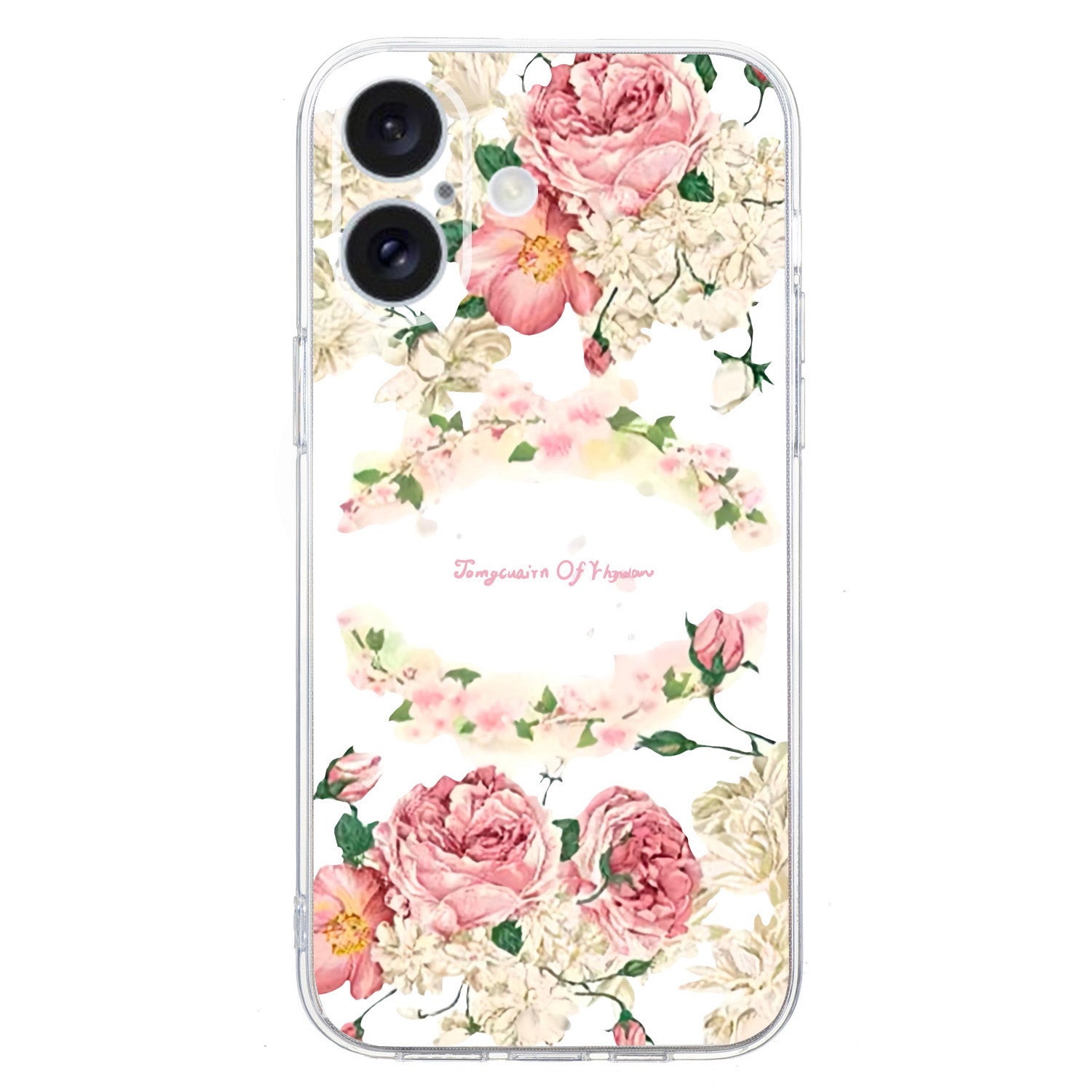 For iPhone 16 Plus Case Pattern Print TPU Protective Phone Cover - Rose