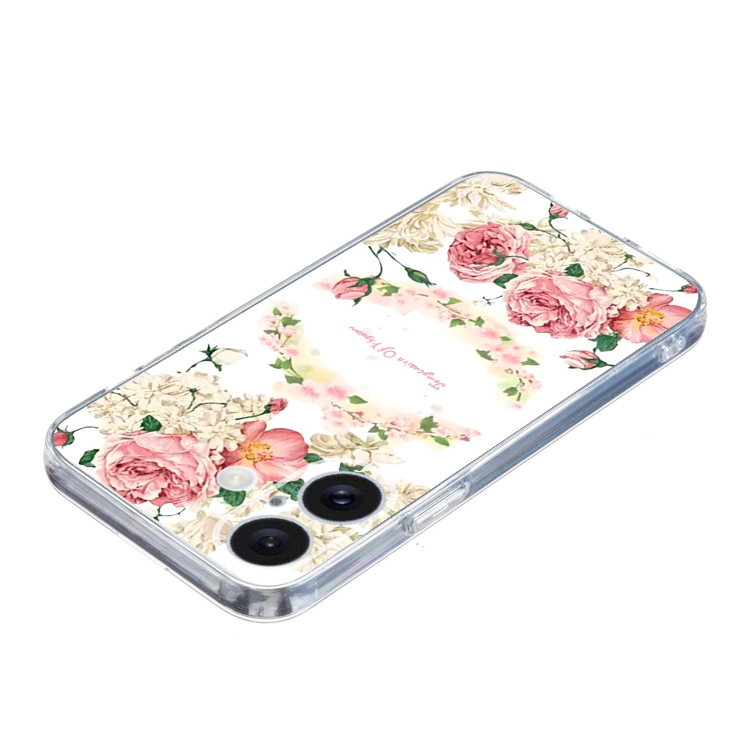 For iPhone 16 Plus Case Pattern Print TPU Protective Phone Cover - Rose