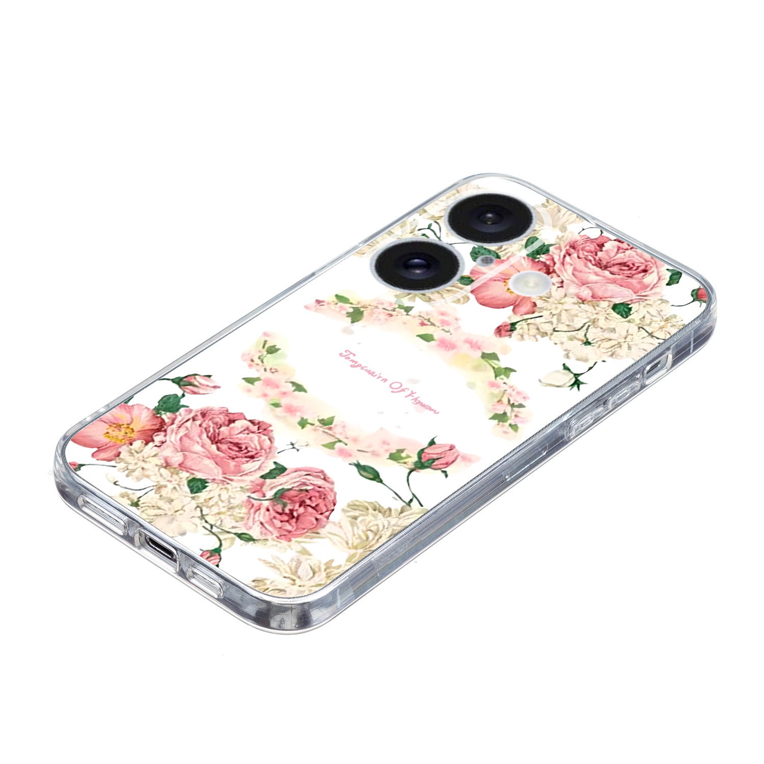 For iPhone 16 Plus Case Pattern Print TPU Protective Phone Cover - Rose