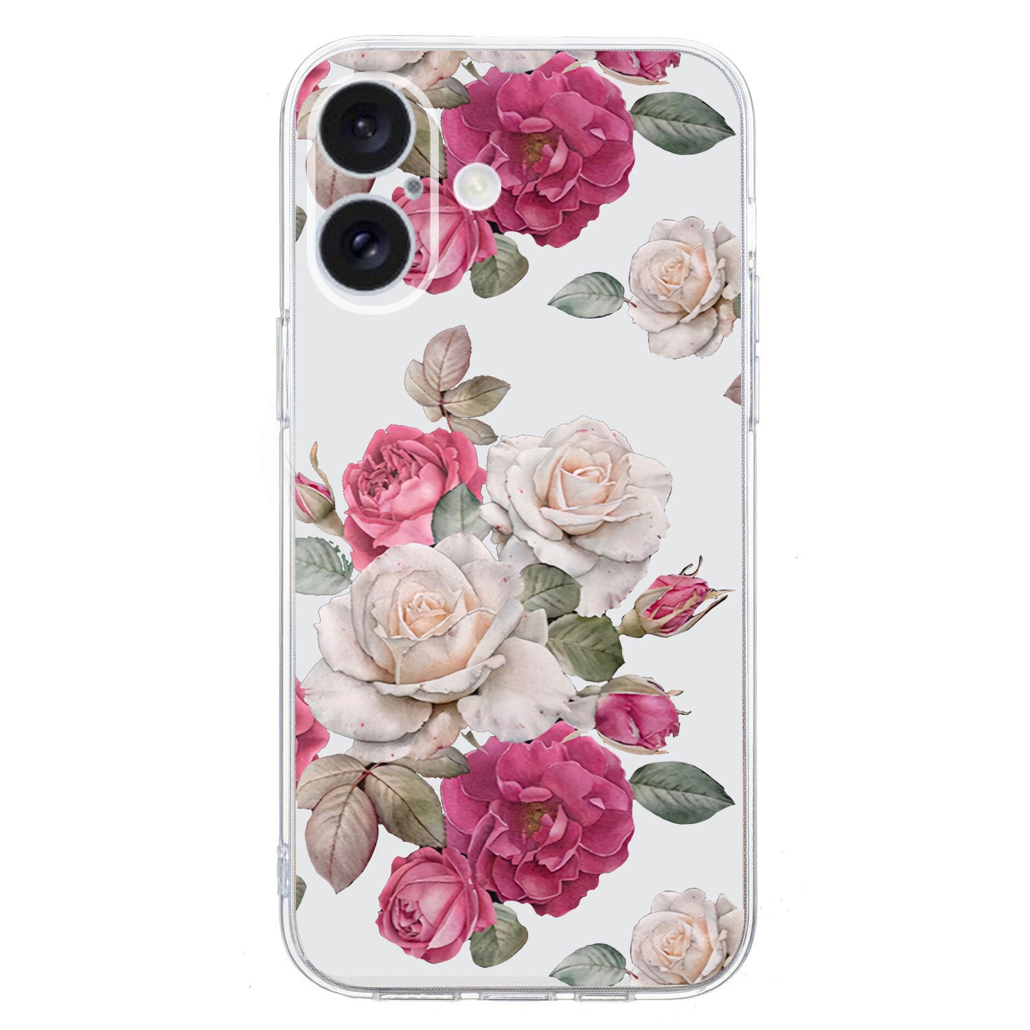 For iPhone 16 Plus Case Pattern Print TPU Protective Phone Cover - Peony