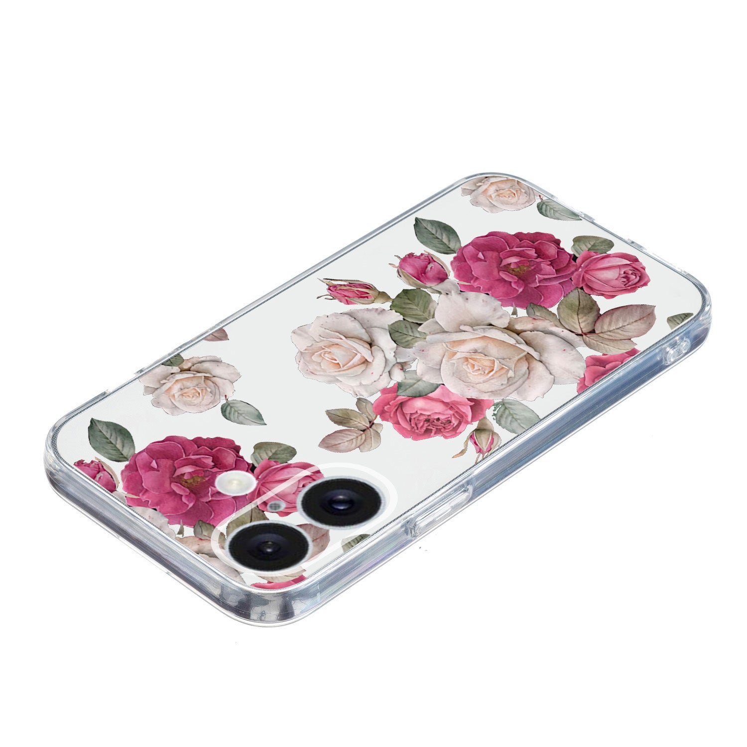 For iPhone 16 Plus Case Pattern Print TPU Protective Phone Cover - Peony