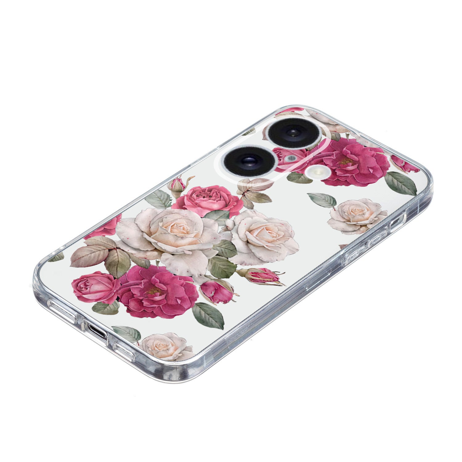 For iPhone 16 Plus Case Pattern Print TPU Protective Phone Cover - Peony