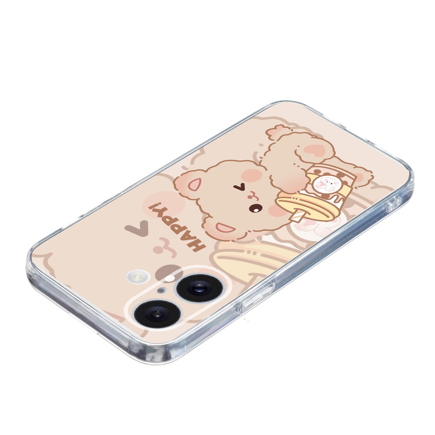 For iPhone 16 Plus Case Pattern Print TPU Protective Phone Cover - Bear