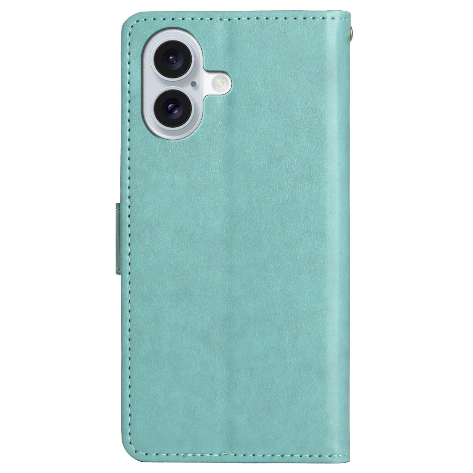 For iPhone 16 Case Flip Shockproof Butterfly Floral Leather Phone Cover - Baby Blue