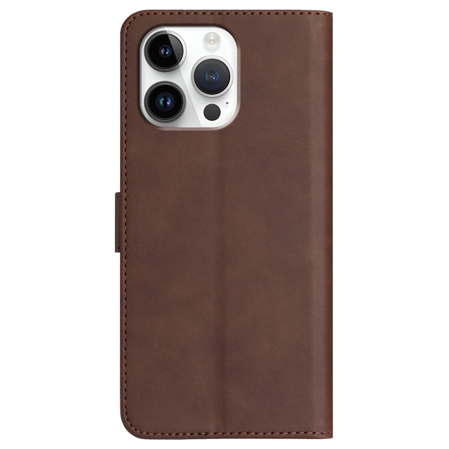 YX0030 For iPhone 16 Pro Max Case PU Leather Wallet Phone Cover Smile Letter - Coffee