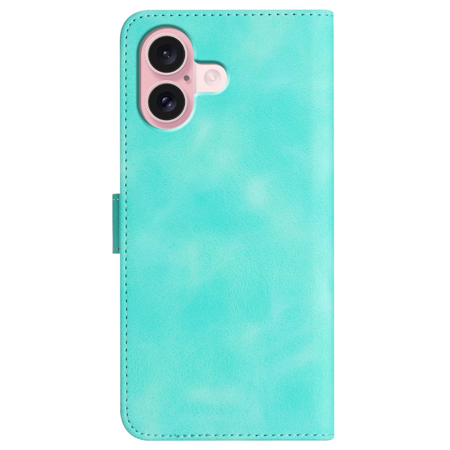 YX0030 For iPhone 16 Case Smile Letter Wallet Leather Flip Phone Cover - Baby Blue