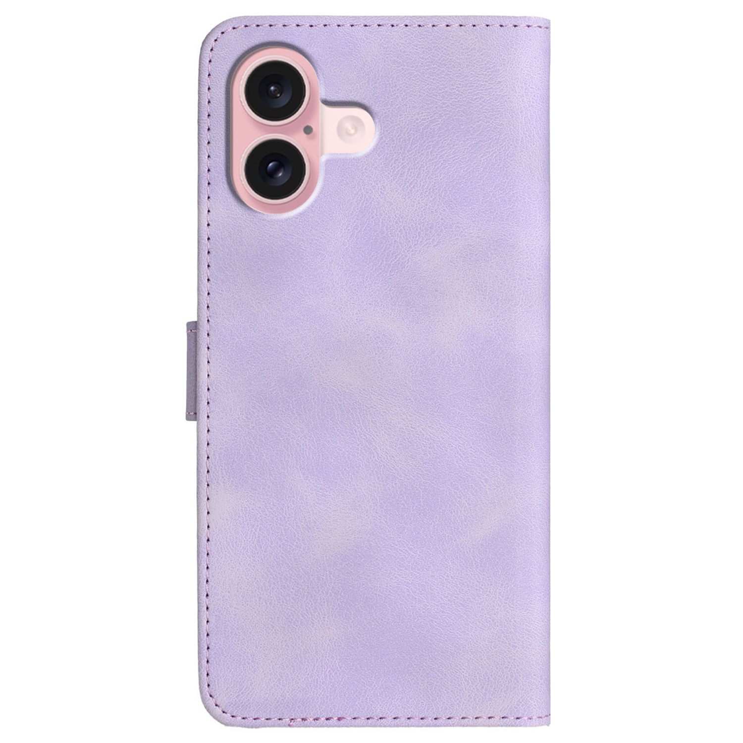 YX0030 For iPhone 16 Case Smile Letter Wallet Leather Flip Phone Cover - Light Purple