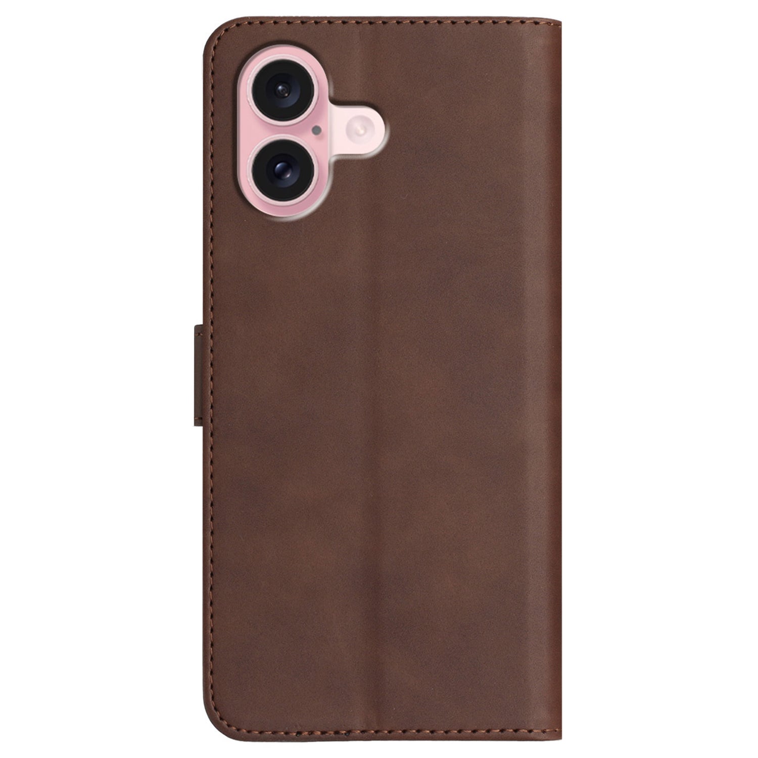 YX0030 For iPhone 16 Case Smile Letter Wallet Leather Flip Phone Cover - Coffee